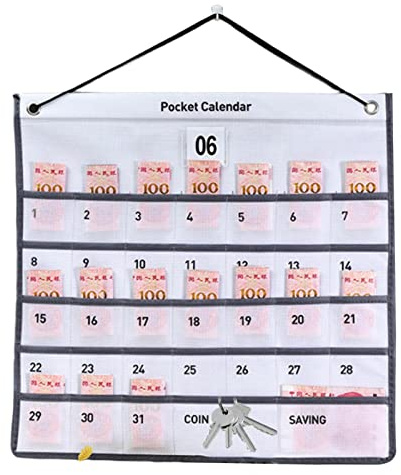 Calendario da parete con tasche | Organizer da parete - Organizer da parete calendario settimanale calendario mensile per soggiorno, camera da letto, bagno, cucina Woteg