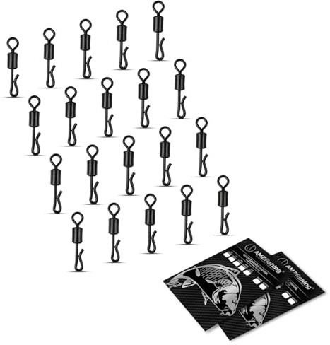 AMZfishing® 20x Girelle a Cambio Rapido #6 - #12 | Girella a Cambio Rapido | Girella da Carpfishing | Girella per Carpe | Girelle per Carpe | Girella da Pesca | Girelle da Pesca (40, e: #12)