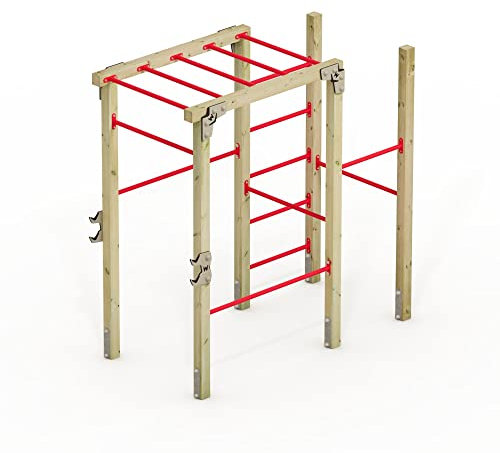 Wickey Fit Base 605, Appareil de Fitness Extérieur Polyvalent avec Espalier de Gym, Structure Solide en Acier, Parfait pour Exercices de Musculation