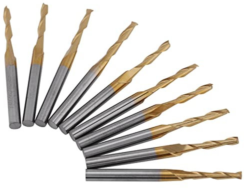 10pcs Fresa a Candela 2 Fresa a Candela da 2 Mm, Fresa a Candela da 2 Mm Fresa per Flauto Fresa per Incisione Rivestita Set di Utensili da Taglio per Incisione Gambo da 3,175 Mm