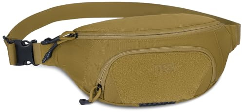 1TG Tactical Bumbag Waist Bag Water-Resistant Fanny Pack 1000D Nylon Sling Bags Ladies Sport Bags Mens Crossbody Bags with Adjustable Strap for Commuting, Running,Cycling,Travel