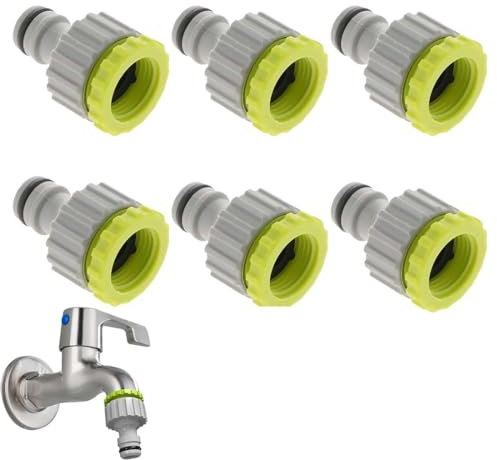 6 Pezzi Attacco Rapido Acqua Adattatore Rubinetto Canna Acqua Sdoppiatore Rubinetto Giardino 3/4 Attacco Tubo Acqua Giardino 1/2 1/2'' 3/4'' 2in1 Per Il Collegamento Del Rubinetto/Tubo Dell'acqua