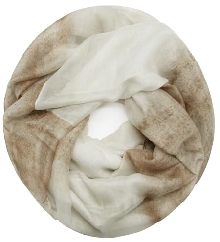 Glamexx24 dam Loop vinterhalsduk varm och mjuk tubhalsduk ränder färggradient duk 01386, 00958a5 beige-kräm, 72 x 48cm