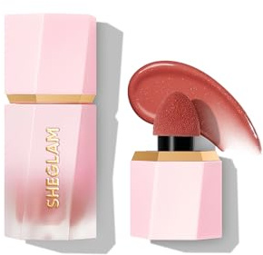 SHEGLAM Color Bloom Dayglow Liquid Blush Makeup for Cheeks Shimmer Finish - Risky Business