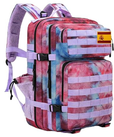 SEYATULH Mochila Tactica Militar 45L-Sistema MOLLE Viaje Senderismo Gimnasio-Hombres Mujeres(Mancha de nebulosa)