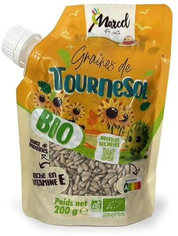 Graines de Tournesol Bio Décortiquées – 200g – Riche en Vitamine E et Protéines – Sachet Recyclable Refermable – FR-Bio-01 – Conditionné en France