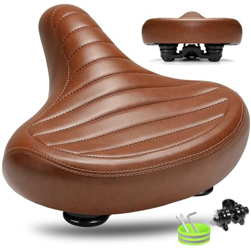 CDYWD Klassisk Bekväm Cykelsadel för Män & Kvinnor, Bred & Mjuk Cykelsadel, Ergonomiskt Bekväm Vadderad Cykelsits, Universella Ersättningscykelsadlar för Stadscyklar, MTB, Ebike, Motionscyklar