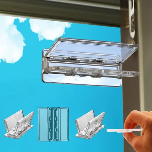 4Pcs Sliding Door Lock for Child Proofing, Child Safety Patio Door Locks for Sliding Glass Door, Adhesive Window Door Stopper for Kids and Baby Proofing. Security Windows Locks for Toddler and Pet