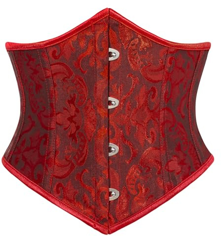 SCARLET DARKNESS Cintura da corsetto da donna Steampunk Vintage Lace Up Cintura larga
