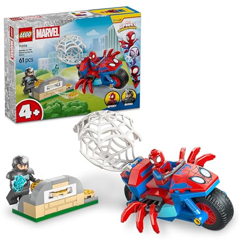 LEGO ǀ Marvel Spidey on his Motorcycle vs. Rhino - SuperHero Toy w/a Motorbike & 2 Minifigures - Gift for 4+ Year Old Boys and Fans of the Spidey and his Amazing Friends Show - 11206