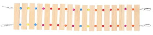 VILLFUL Juguete para Gallinero Escalera de Madera Columpio Soporte de Pie Tamaño Mediano Colorido para Pollos Aves de Corral y Loros
