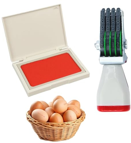 Kit Di Marcatura Uova, Timbro Datario Regolabile, Inchiostro Rosso Resistente Alla Decolorazione, Timbro Inchiostro, Per Contrassegnare Le Date Su Uova E Varie Etichette Di Carta (1 Pezzo)