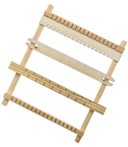 JECOMPRIS Mini Kit Macchina per Tessitura in Legno Portatile e Adulti, Kit per Arazzi Fai da Te Strumenti per Maglieria e Tavola da Lavoro, Adatto per Viaggi e Progetti Creativi Manuali