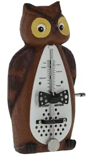 Wittner Métronome Taktell Forme d'animal Série 839 - Boîtier en plastique - Sans cloche - Hibou - Mécanique à remonter - Pas de piles nécessaires - Fabriqué en Allemagne