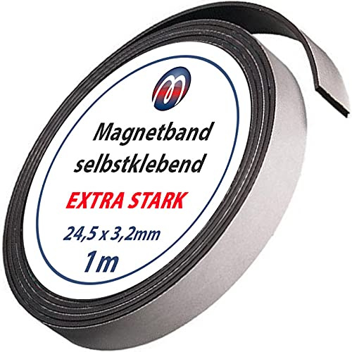 Självhäftande magnetremsa anisotropisk 3,2 mm x 24,5 mm x 1 m – flexibel magnettejp med hög energi och magnetremsa