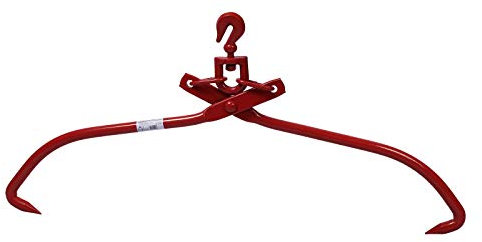 Wiltec Forstzange für Baumstämme bis 810 mm, 700 kg Zugkraft, Holzzange Hebezange Packzange mit 2 Klemmdornen