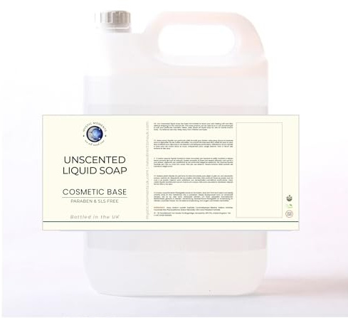 Mystic Moments | Unscented Liquid Soap Base | 5Kg | Clear gel formula with vegetable glycerine suits custom hand and body wash with added colour or fragrance.