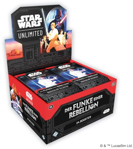 Star Wars: Unlimited TCG Der Funke einer Rebellion BOOSTER DISPLAY (24 Booster Packs) - Trading Card Game, Alter 12+, 2 Spieler, 20 Minuten, von Fantasy Flight Games, Deutsch
