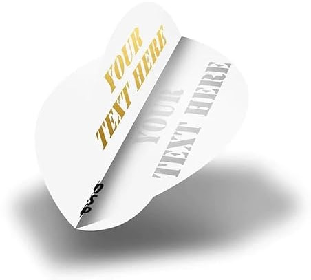 DESIGNA DARTS Personalised 75 Micron Flights | Custom Hot Foil Print Dart Flights | Pear Shape, Shapes and Pack Sizes