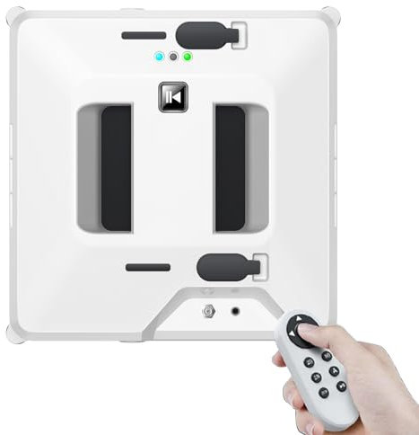 ExoticaBlend Robot limpiacristales con función de pulverización, Limpia Cristales electrico Ventanas automatico, Potente Potencia de succión de 3000pa