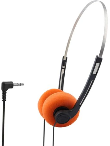 BaotyJie Auriculares de Estilo Retro, Auriculares pequeños Multiusos, Accesorios de fotografía fáciles de Llevar para Correr, Tomar un avión, Entrenamiento, Naranja