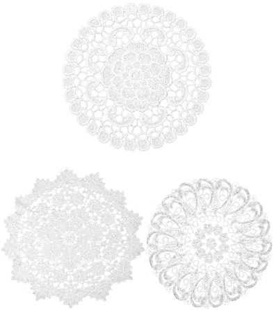 KGDUYC 3pcs Spitze Tischset Stickerei Runde Spitzendeckchen Handarbeit Häkeldeckchen Gold Tischdecken Bestickte Untersetzer Geklöppelt Tischmatte für Heimdekoration Tassen Vasen Verzierung ，30cm