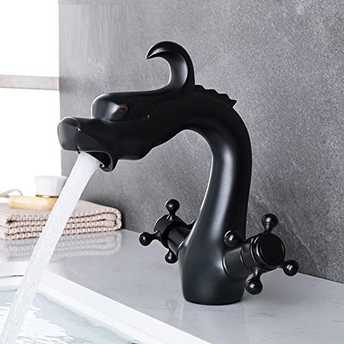 washbasin Faucet hot and Cold washbasin Faucet Single Hole Toilet Sink washbasin washbasin washbasin high Dwarf Faucet, Black Ancient undercounter Basin