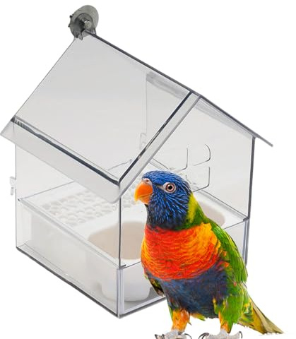 Eventerde Casa Mangiatoia per Uccelli da Esterno - Per Mangime Uccelli,Cibo e Vasca da Bagno per Esterno Osservazione Cardellini Pappagalli da Balcone Patio Recinto