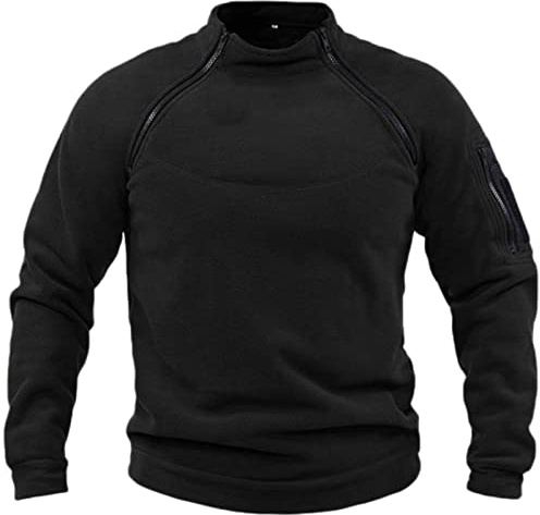 Celanisai Sudadera de forro polar para hombre, para exteriores, táctica, militar, camisa de combate, mullida, suéter de trabajo, manga larga, resistente al viento, térmico, cálido