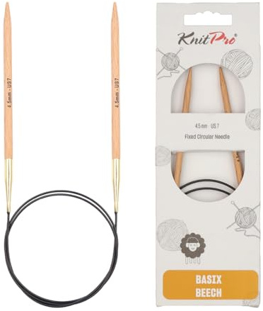KnitPro Basix Birch Rundstricknadel, 40 cm Länge x 4.50 mm Stärken, Braun