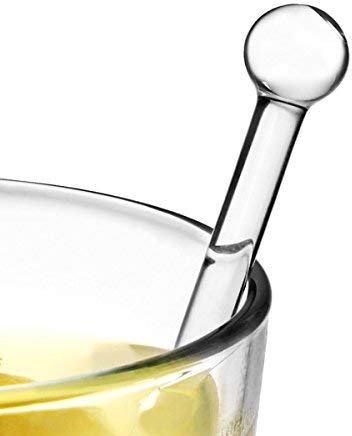 Glass Stirring Rods - Set of 6 - Glass Drinks Stirrers, Cocktail Stirrers