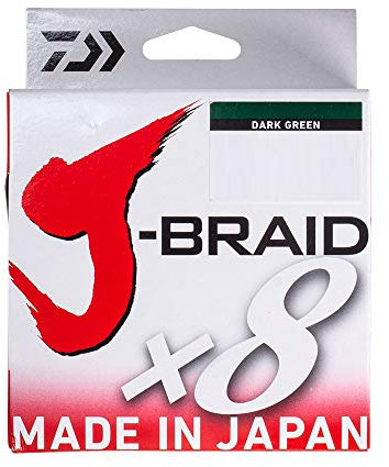 Daiwa J-Braid X8 0,10mm 6,0kg/13,0lbs 150m dunkelgrün