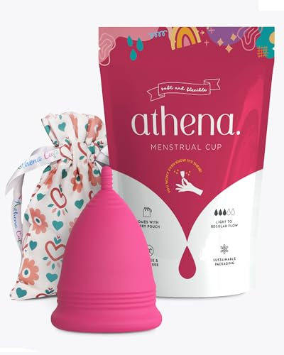 Athena Menstrual Cup One-Pack, Period Cups for Regular to Heavy Flow (Size 2 Large) - Soft Reusable Menstruation Cup - BPA Free Feminine Silicone Cup - Easy to Use and Clean Tampon and Pad Alternative
