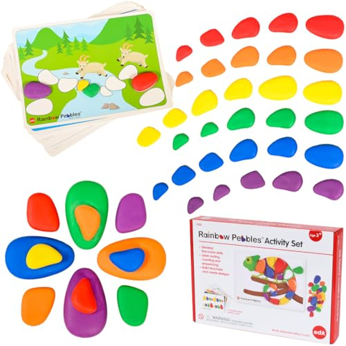 Rainbow Pebbles Activity Set, Set mit 48 Steinen + 24 Aktivitäten