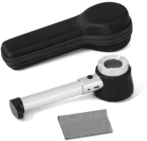 lente d'ingrandimento con scala in vetro ottico illuminato a LED da 10x incorporata Lente con scala di misura,identificazione dei gioielli,identificazione del documento,lettura mappa lente