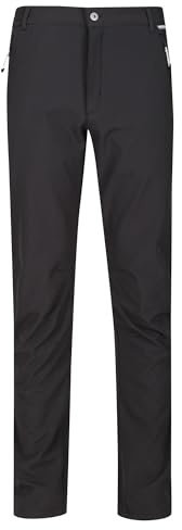 Regatta Men's Geo Softshell Walking Trousers, Waterproof, Windproof, Hardwearing & Multipocketed - Perfect for Outdoors, Hiking, Camping & Trekking Grey