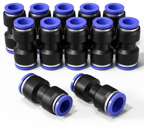 Bwintech 12 stycken 8mm till 10mm Rak Däck Reduktion Tryck för att ansluta Adapter Rapid Release Reducer (PG8-10)