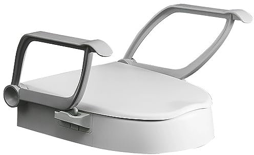 Toilettensitz-Erhöhung Mit Arm, Zusätzliche 10 cm Höhe, Erhöhter Toilettensitz Mit Deckel, Einfache Installation Für Ältere Menschen