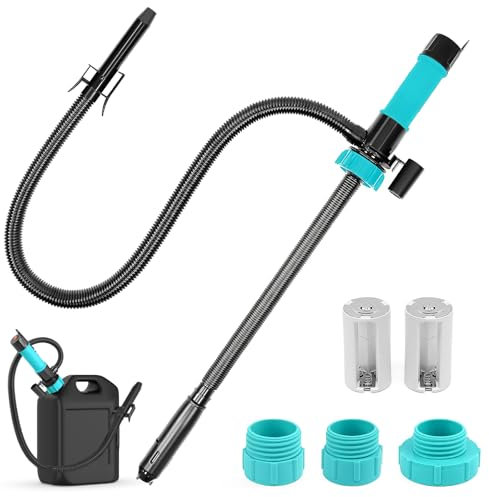 Elektrische Benzinpumpe Siphon Pumpe Batteriepumpe, Kraftstoff Umfüllpumpe mit Auto-Stopp-Sensor, Ölabsaugpumpe Wasser Pumpe mit 3 Größen-Adapter,Tragbare Dieselpumpe Kanisterpumpe Absaugpumpe