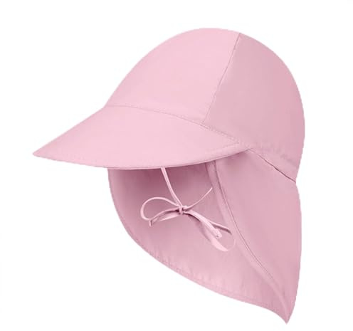 Qinsky Sombrero para bebé y Cuello,Gorro de Sol para Bebé Sombreros de Sol para Bebé Ajustables Gorro de Sol para niños con Solapa para el Cuello（S