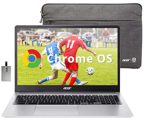 Acer Chromebook 15.6 Full HD IPS Display, Intel Celeron N4500, 4GB LPDDR4 RAM, 64GB eMMC, Intel UHD Graphics, Numeric Keypad, WiFi 6, HD Webcam, Chrome OS, Pure Silver, Card