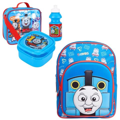 Bundle Bear Thomas die kleine Lokomotive Rucksack und Lunchbox Set für Kinder, inklusive Thomas Rucksack & Thomas Lunchbox Set