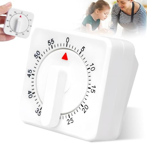 Timers for Cooking, 60 Minute Mechanical Kitchen Timer with Loud Alarm, Egg Timer, Short-Term Countdown Timer, Waterproof Manual Cooking Timers for Seniors Kids, Ideal for Classroom Home Study Cooking