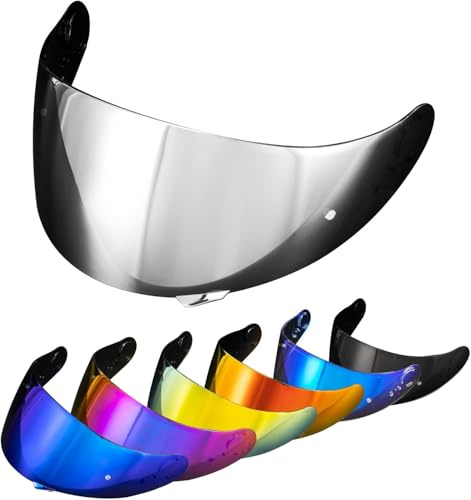PSLER Hjälm Visir för Shoei GT Air GT Air 2 TC-5 TC-9 Neotec CNS-1, Tonat Visir Motorcykel UV-skydd Ansiktsskydd Ersättningsdelar (Silver-spegel)