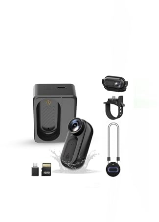 Catchallway Mini Body Camera Action Cam with Auido & Video Recording -128G IPX7 Waterproof Thumb Size Hands Free Body Worn Cameras - Wearable Portable Camcorder for Work Travel Pet Walk Vlog(Black)