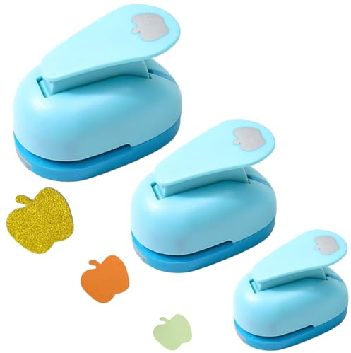 FANXIYA 3 Pcs Paper Punch Set, 1 Inch Circle Cutter for Crafting, Art Craft Hole Puncher for Card Making, Round Shaped Mini Card Crafts Kit for Gift Tag, DIY & Christmas