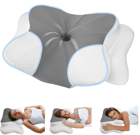 BESTISAN Neck Support Pillow, Pillow Made of Memory Foam For Side, Back And Stomach Sleepers With Removable Cover