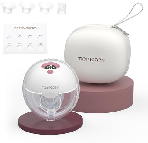 Momcozy M5 Sacaleches Manos Libres Portátil, 3 Modos y 9 Niveles, Copa 24 mm
