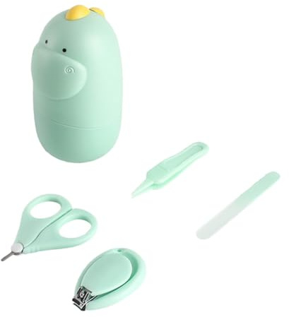 FRCOLOR Cortaúñas Pinzas Tijeras y Caja De Almacenamiento Kit De Manicura Para Recién Nacidos Cuidado De Uñas Seguro Para Bebés