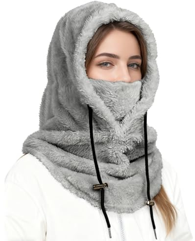 Pasamontañas Termico, Pasamontañas Moto Invierno, Peluche Ajustable Ski Mask, Balaclava Mujer, Cálido y Resistente al Viento, para Ciclismo Unisex, Esquí y Senderismo